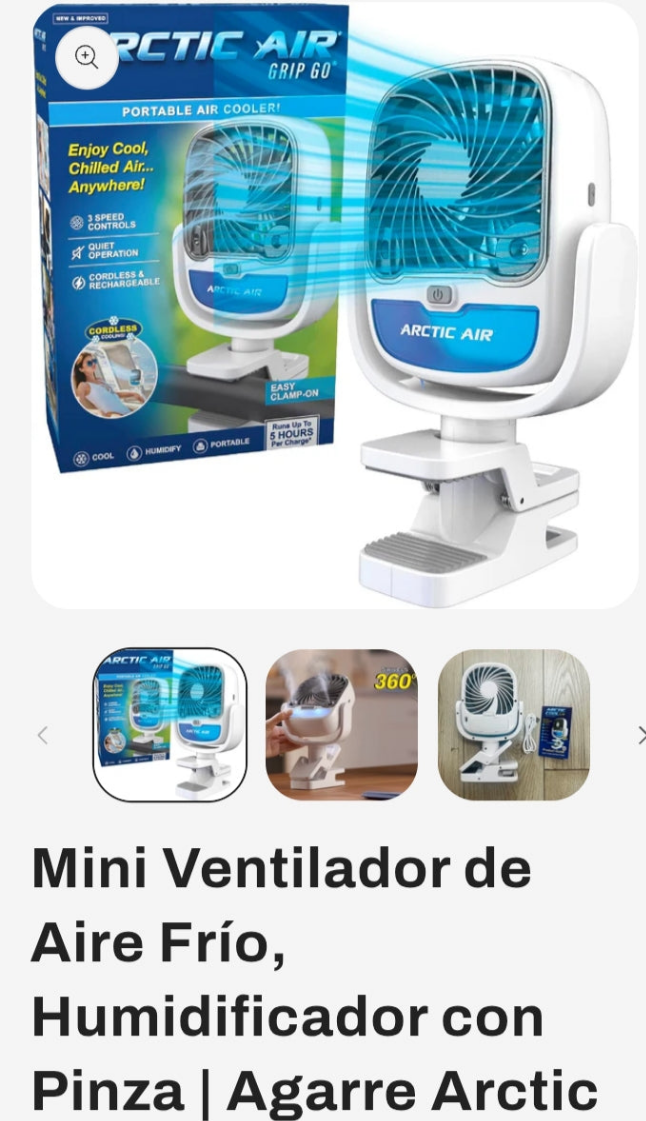 Mini Ventilador de Aire Frío 3 en 1 con Pinza