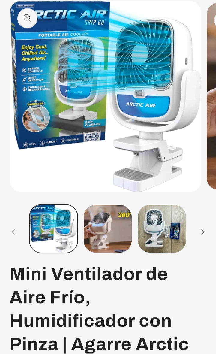 Mini Ventilador de Aire Frío 3 en 1 con Pinza